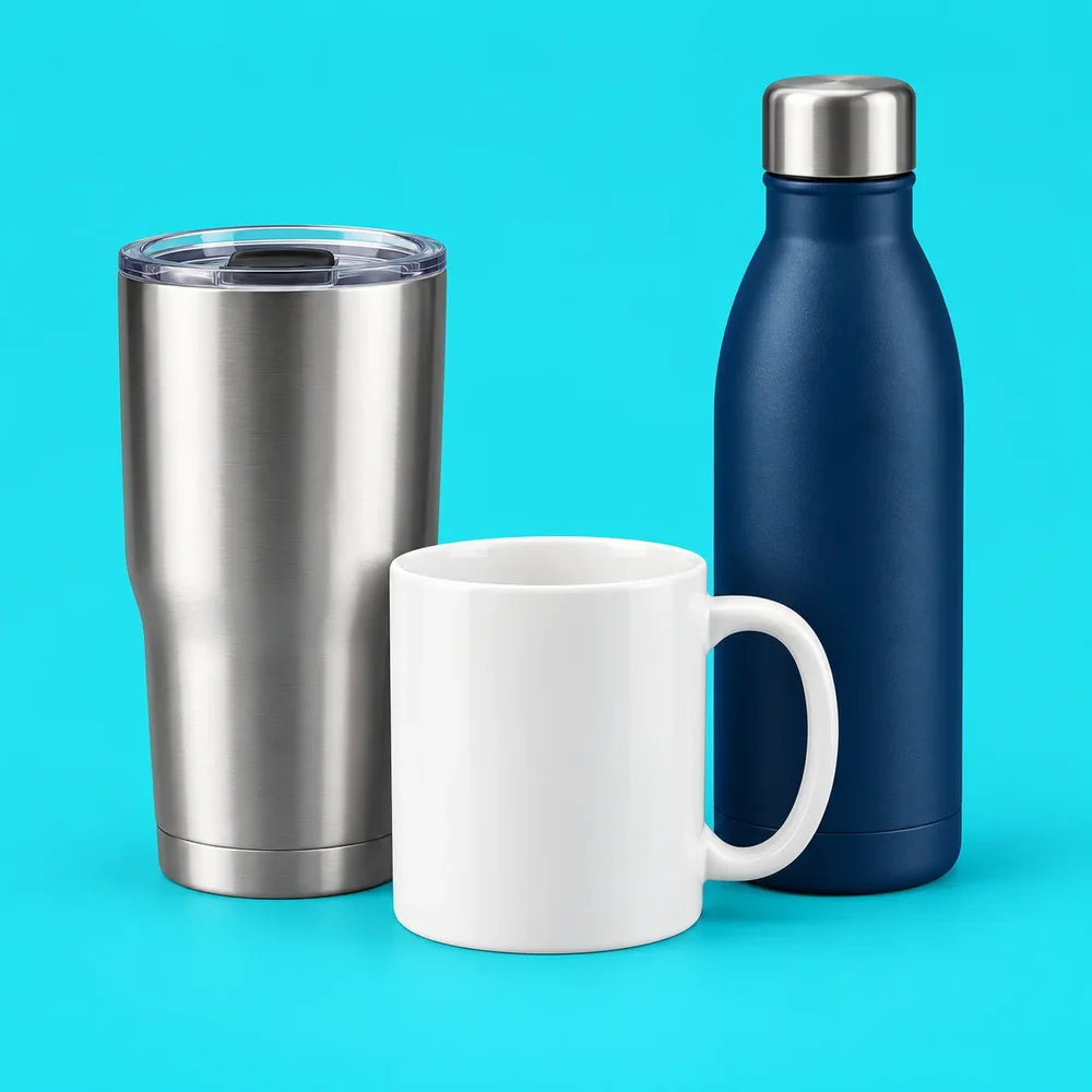 Custom drinkware in Navy